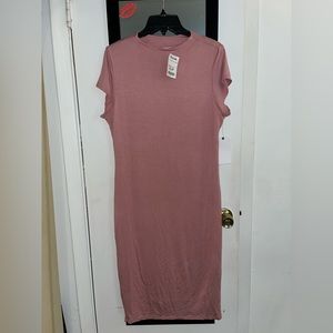 Soft pink bodycon midi dress XL never worn